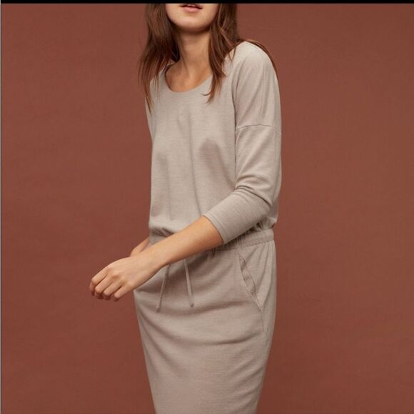 Aritzia The Group Babaton 100% Wool Drawstring waist Dress sz S - Picture 8 of 9